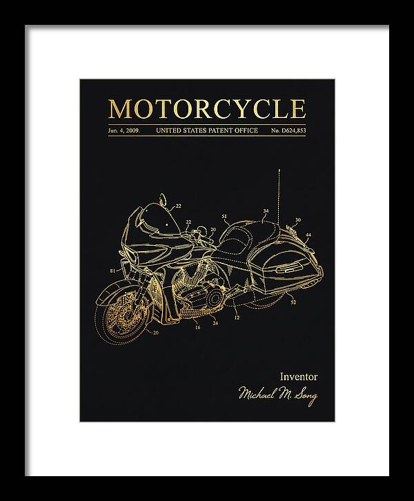 Motorcycle Victory Cross Country Gold Patent Usd624853s1