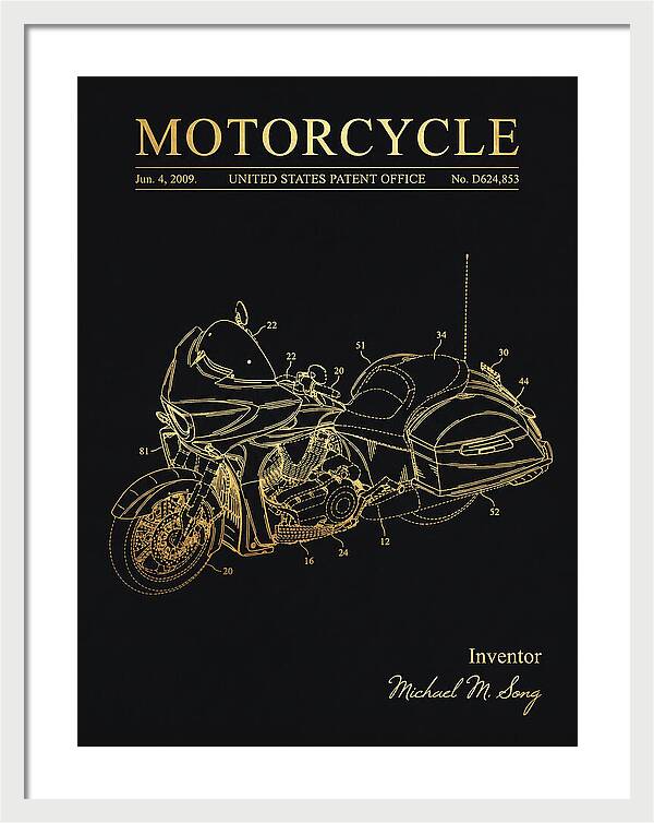 Motorcycle Victory Cross Country Gold Patent Usd624853s1