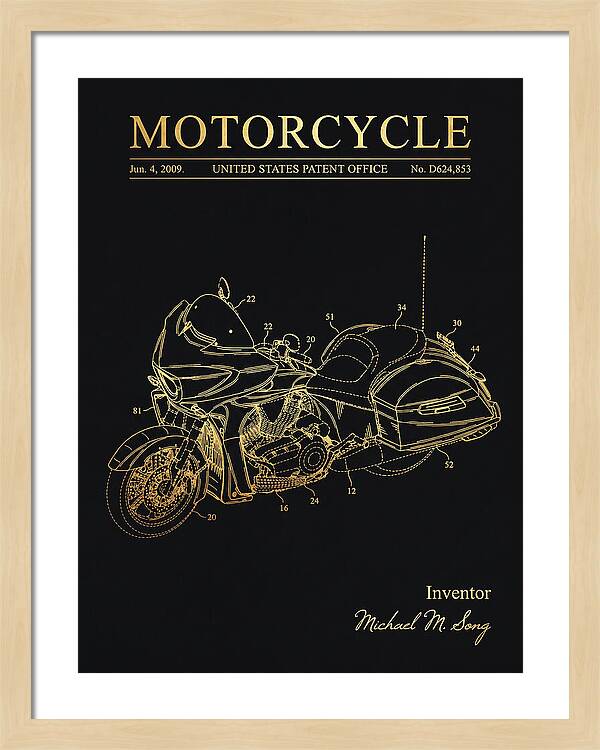 Motorcycle Victory Cross Country Gold Patent Usd624853s1