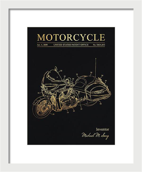 Motorcycle Victory Cross Country Gold Patent Usd624853s1
