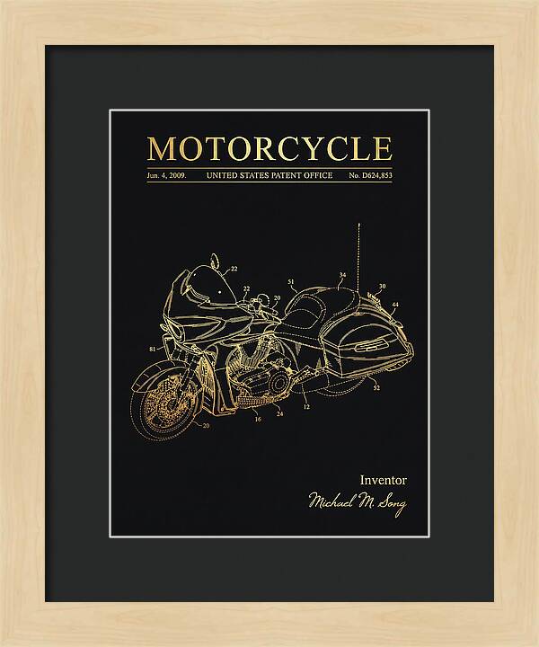 Motorcycle Victory Cross Country Gold Patent Usd624853s1