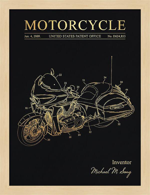 Motorcycle Victory Cross Country Gold Patent Usd624853s1