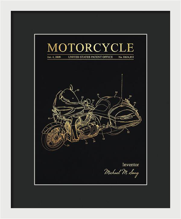 Motorcycle Victory Cross Country Gold Patent Usd624853s1