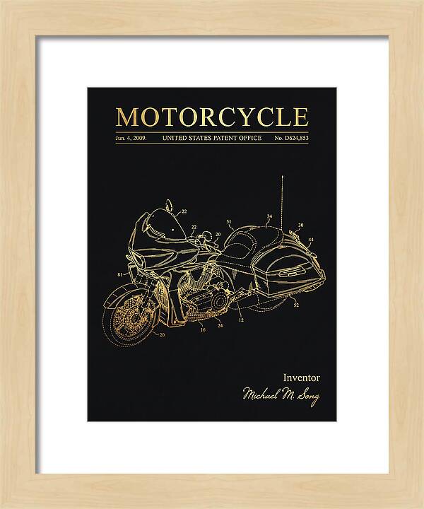 Motorcycle Victory Cross Country Gold Patent Usd624853s1