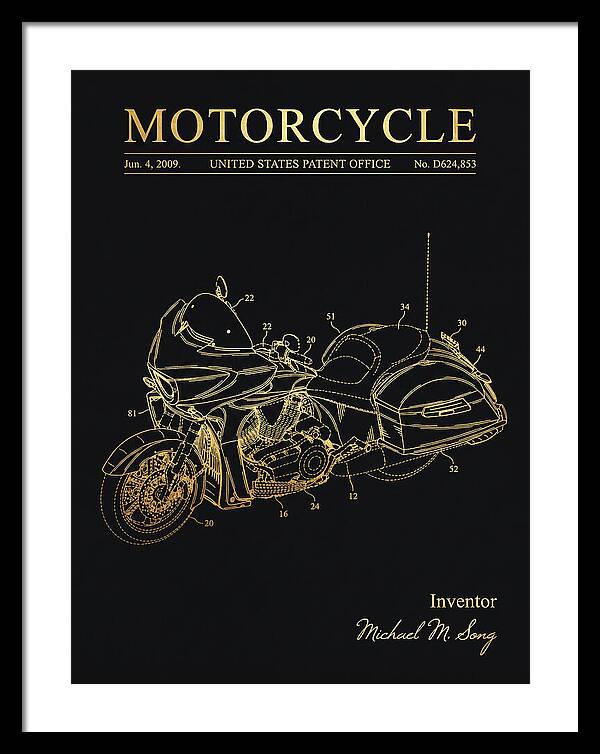 Motorcycle Victory Cross Country Gold Patent Usd624853s1