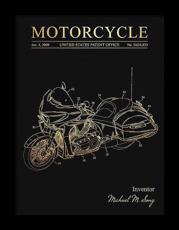 Motorcycle Victory Cross Country Gold Patent Usd624853s1