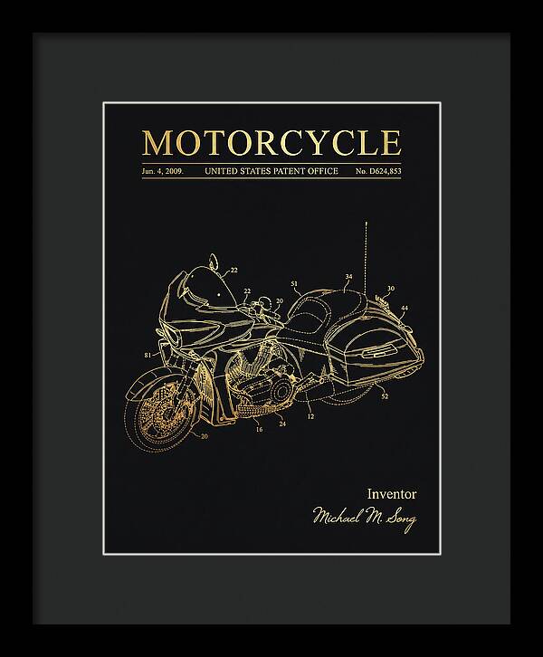 Motorcycle Victory Cross Country Gold Patent Usd624853s1