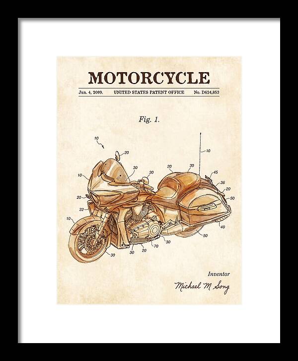 Motorcycle Victory Cross Country Watercolor Patent Usd624853s1