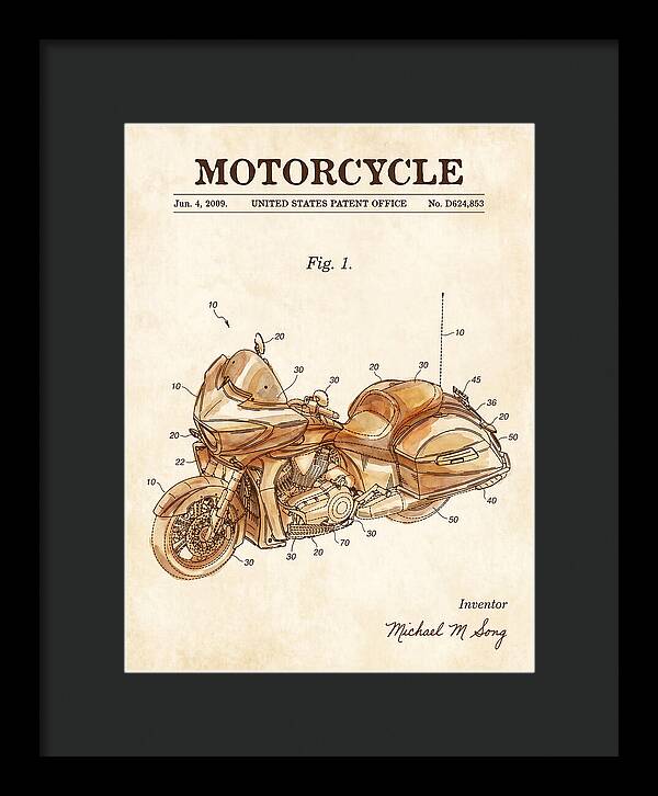 Motorcycle Victory Cross Country Watercolor Patent Usd624853s1