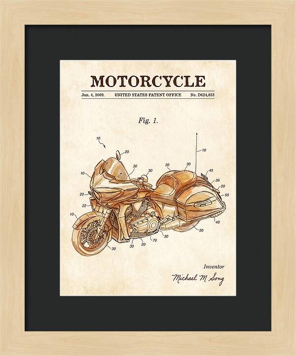 Motorcycle Victory Cross Country Watercolor Patent Usd624853s1