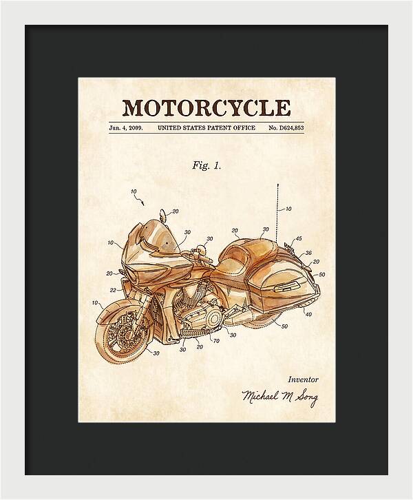 Motorcycle Victory Cross Country Watercolor Patent Usd624853s1