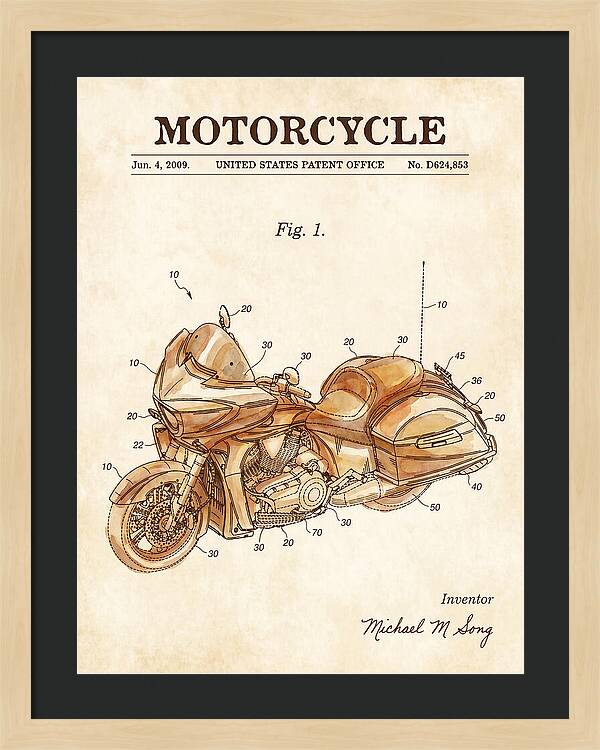 Motorcycle Victory Cross Country Watercolor Patent Usd624853s1