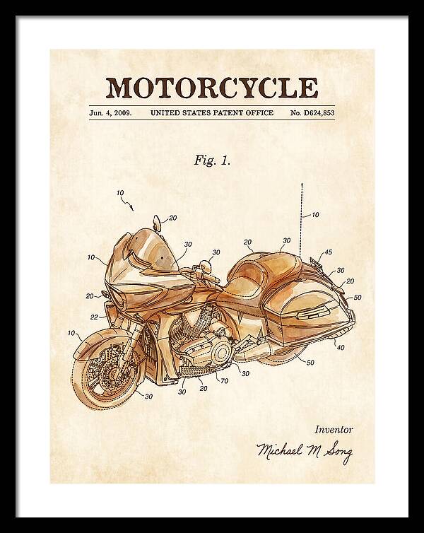 Motorcycle Victory Cross Country Watercolor Patent Usd624853s1