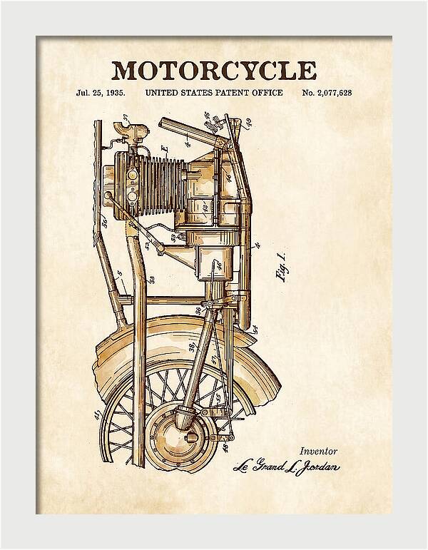 Motorcycle Watercolor Patent Us2077628a
