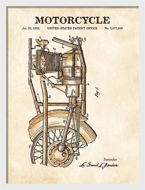 Motorcycle Watercolor Patent Us2077628a