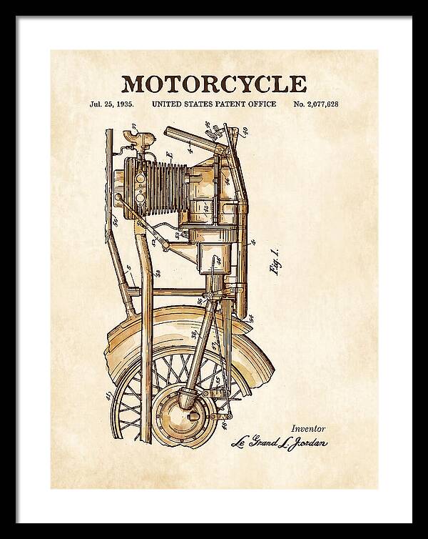 Motorcycle Watercolor Patent Us2077628a