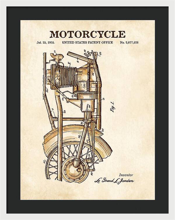 Motorcycle Watercolor Patent Us2077628a