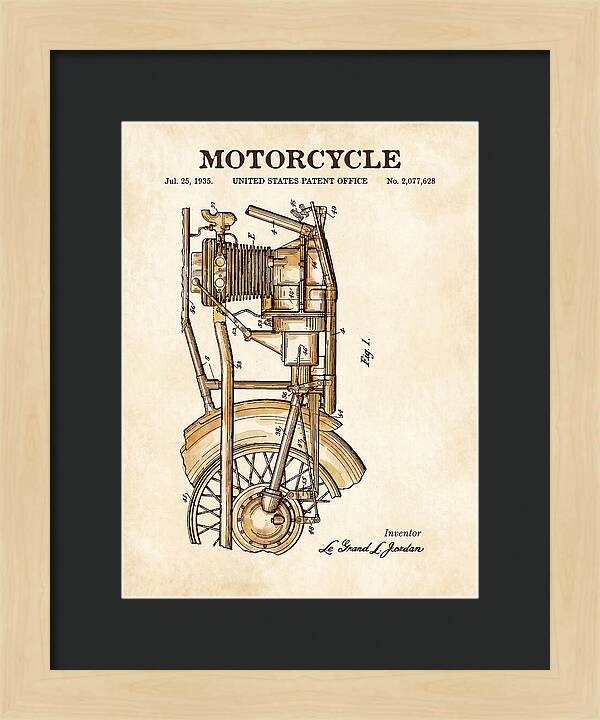 Motorcycle Watercolor Patent Us2077628a