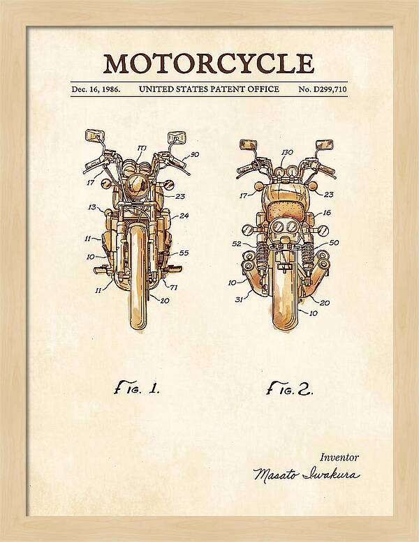 Motorcycle Watercolor Patent Usd299710s