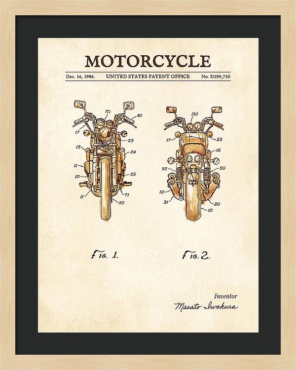 Motorcycle Watercolor Patent Usd299710s