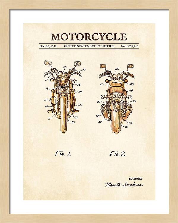 Motorcycle Watercolor Patent Usd299710s