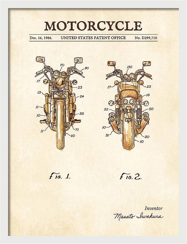 Motorcycle Watercolor Patent Usd299710s