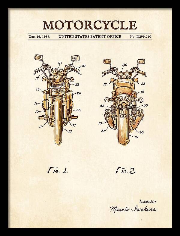 Motorcycle Watercolor Patent Usd299710s