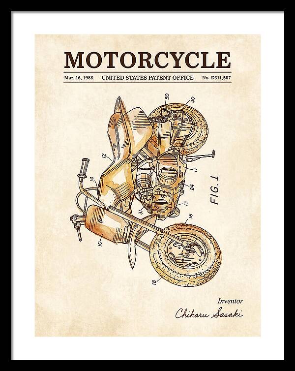 Motorcycle Watercolor Patent Usd311507s