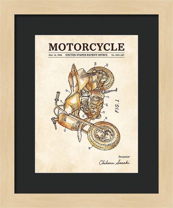 Motorcycle Watercolor Patent Usd311507s