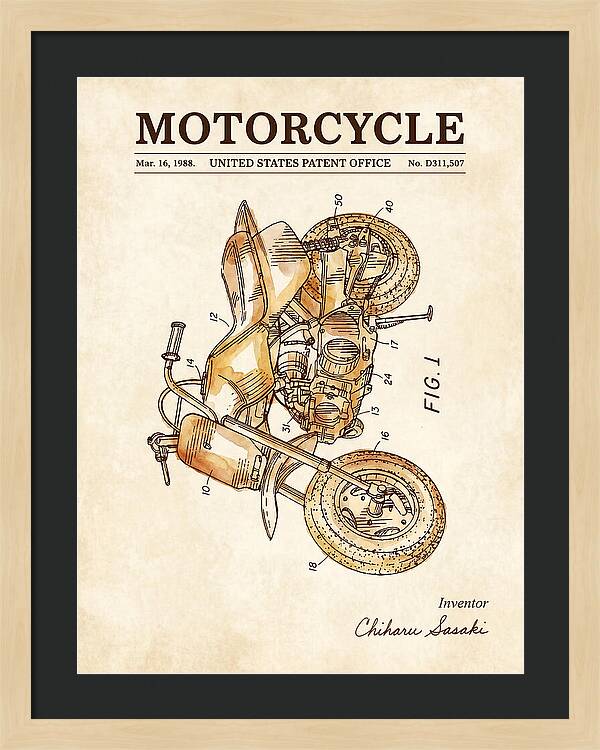 Motorcycle Watercolor Patent Usd311507s