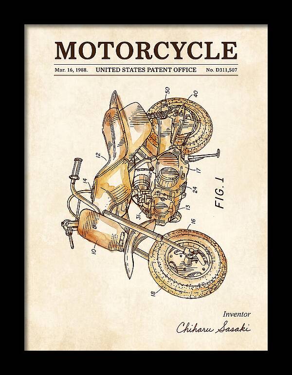 Motorcycle Watercolor Patent Usd311507s