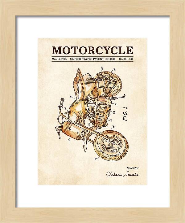 Motorcycle Watercolor Patent Usd311507s