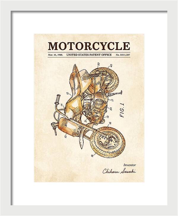 Motorcycle Watercolor Patent Usd311507s