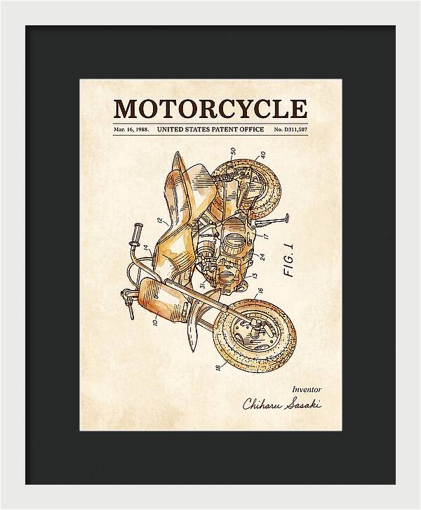 Motorcycle Watercolor Patent Usd311507s