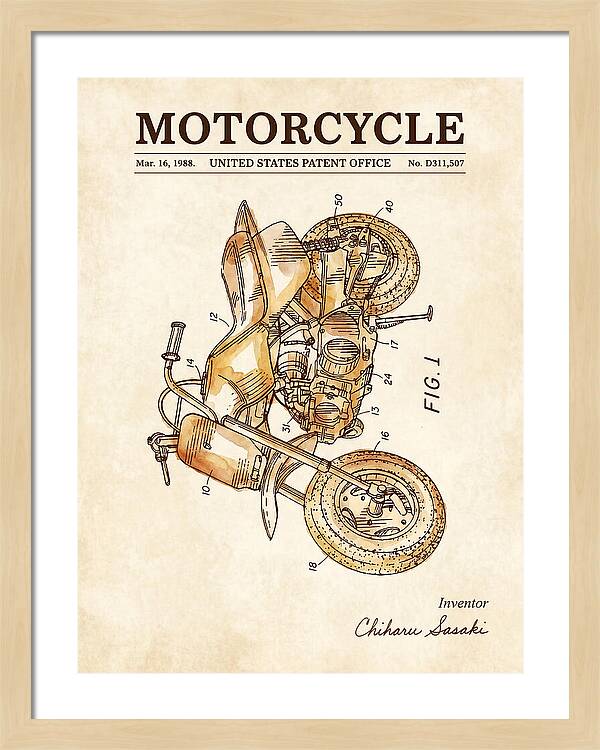 Motorcycle Watercolor Patent Usd311507s