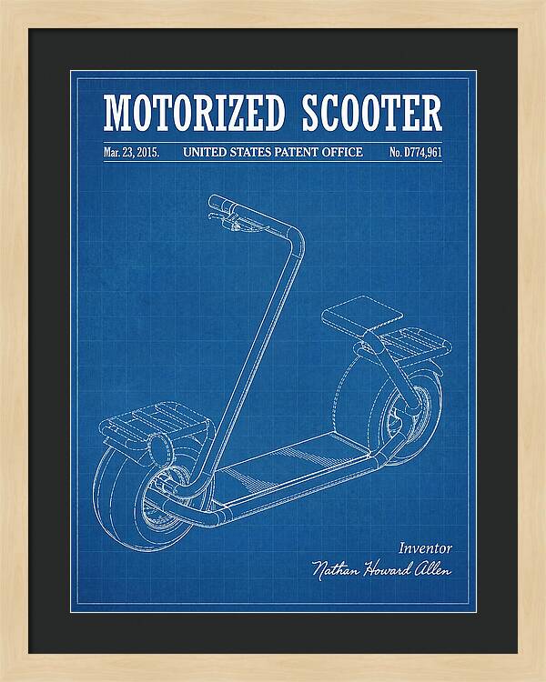 Motorized Scooter Blueprint Patent Usd774961s1