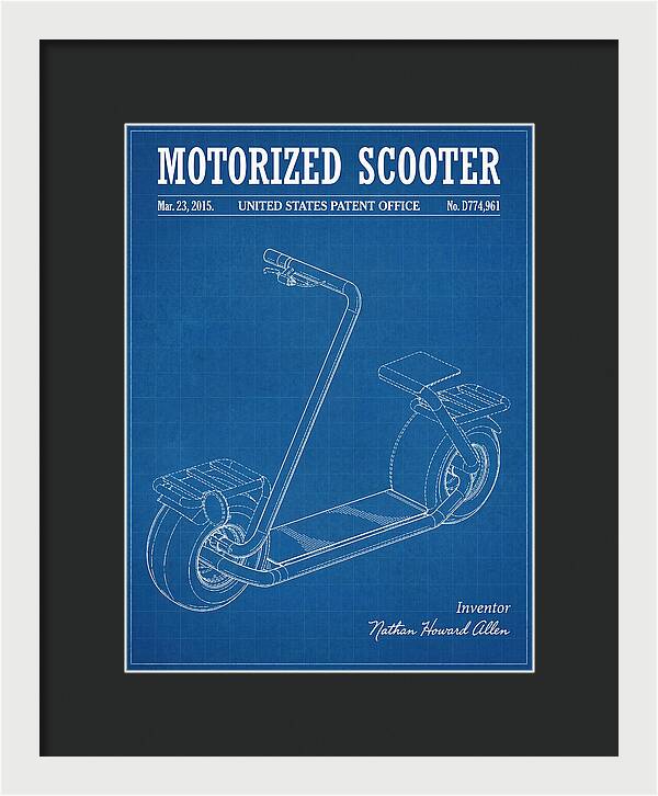 Motorized Scooter Blueprint Patent Usd774961s1