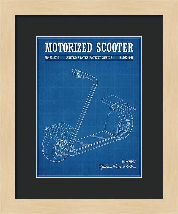 Motorized Scooter Blueprint Patent Usd774961s1
