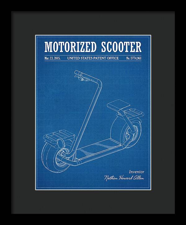 Motorized Scooter Blueprint Patent Usd774961s1