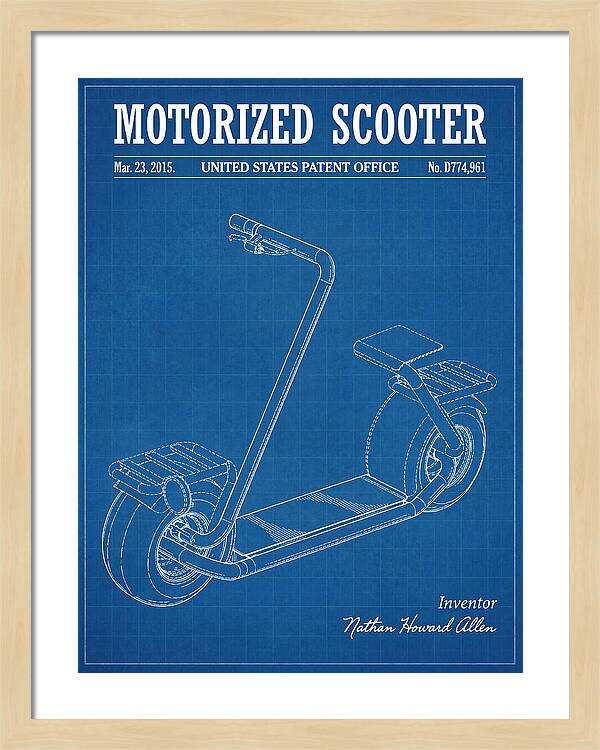 Motorized Scooter Blueprint Patent Usd774961s1