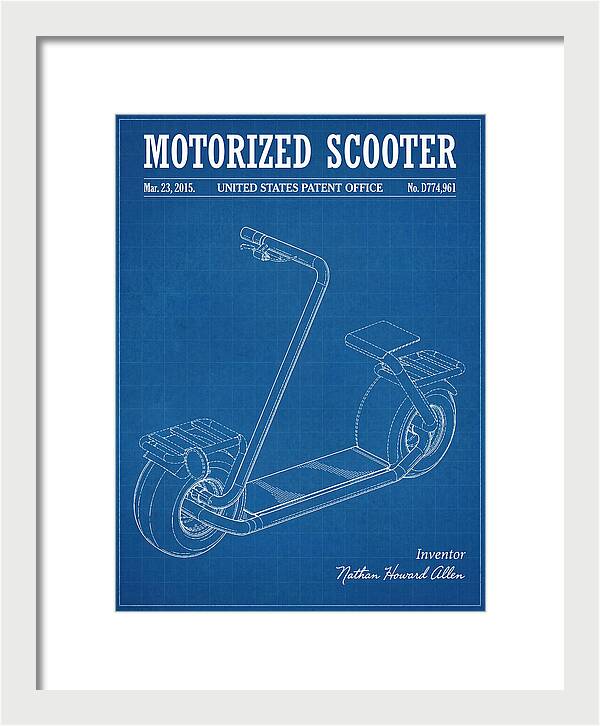 Motorized Scooter Blueprint Patent Usd774961s1