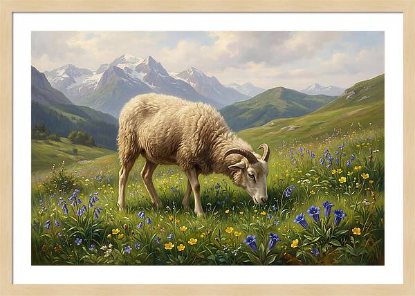 Mouflon Grazing In Serenity