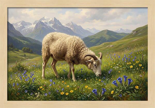 Mouflon Grazing In Serenity