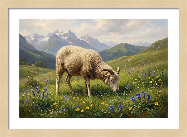 Mouflon Grazing In Serenity