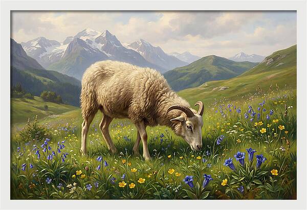 Mouflon Grazing In Serenity