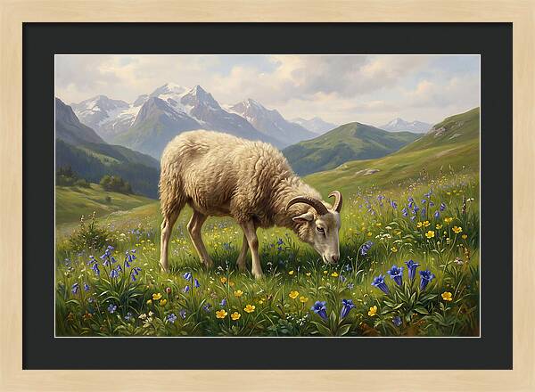 Mouflon Grazing In Serenity