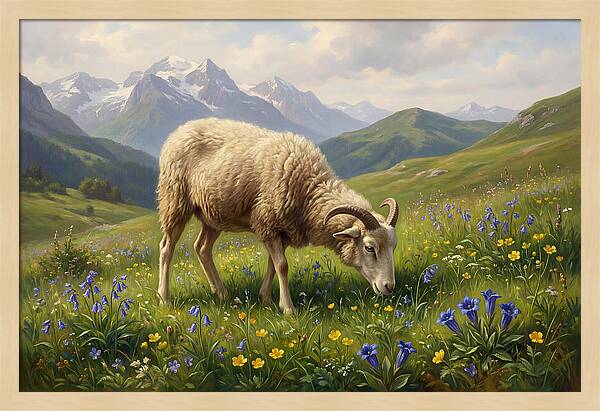 Mouflon Grazing In Serenity