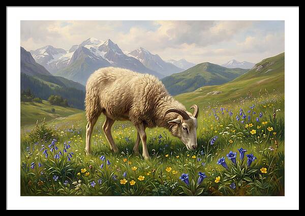 Mouflon Grazing In Serenity