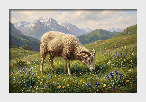 Mouflon Grazing In Serenity