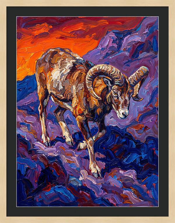 Mouflon In Expressionist Style